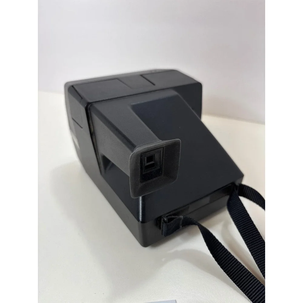 Vintage Polaroid Sun 600 LMS Instant Film Camera Silver Black with Strap
